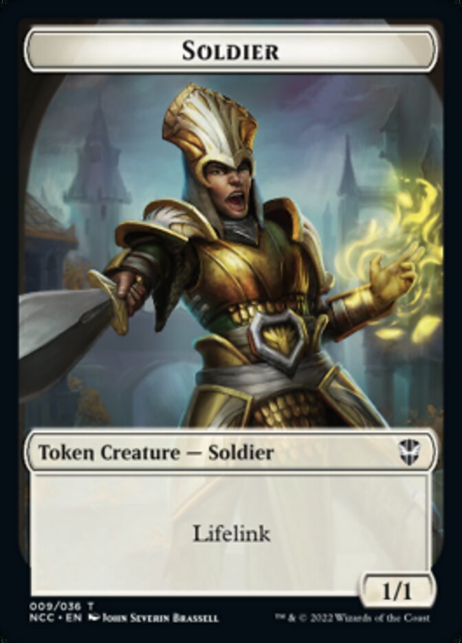 Soldier (09) // Cat Beast Double-Sided Token [Streets of New Capenna Commander Tokens] | Black Swamp Games