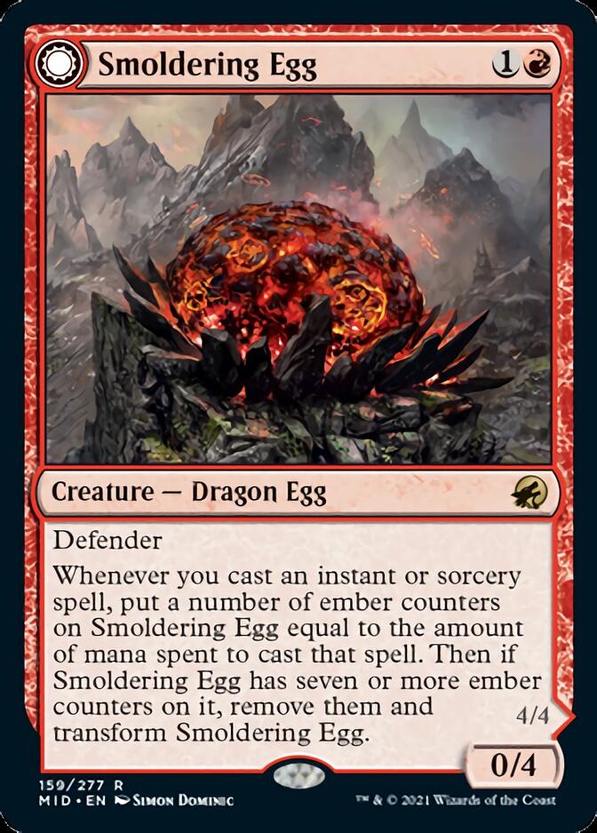Smoldering Egg // Ashmouth Dragon [Innistrad: Midnight Hunt] | Black Swamp Games