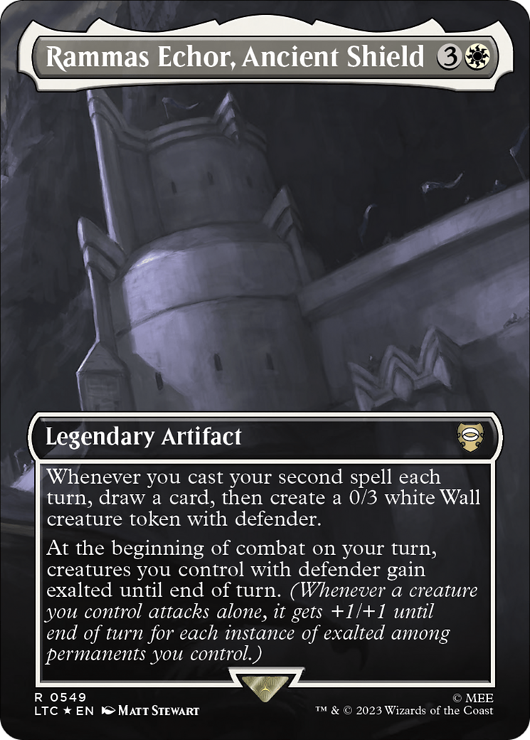 Rammas Echor, Ancient Shield (Borderless) (Surge Foil) [The Lord of the Rings: Tales of Middle-Earth Commander] | Black Swamp Games