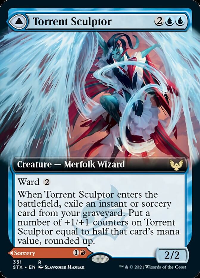 Torrent Sculptor // Flamethrower Sonata (Extended Art) [Strixhaven: School of Mages] | Black Swamp Games