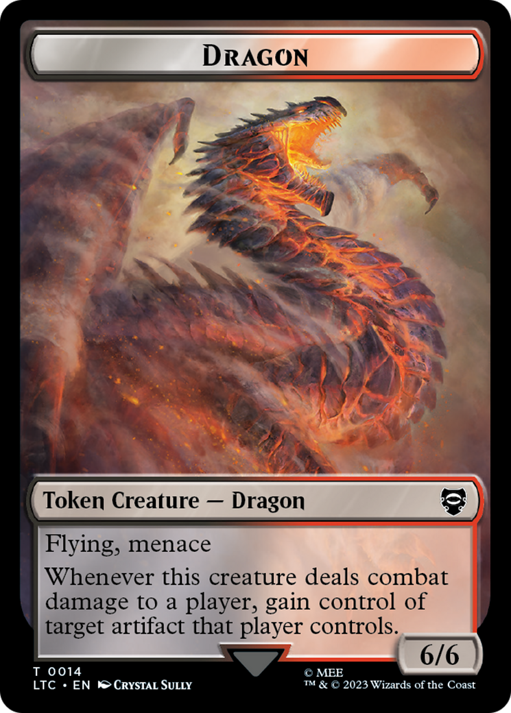 Dragon // Wraith Double-Sided Token [The Lord of the Rings: Tales of Middle-Earth Commander Tokens] | Black Swamp Games