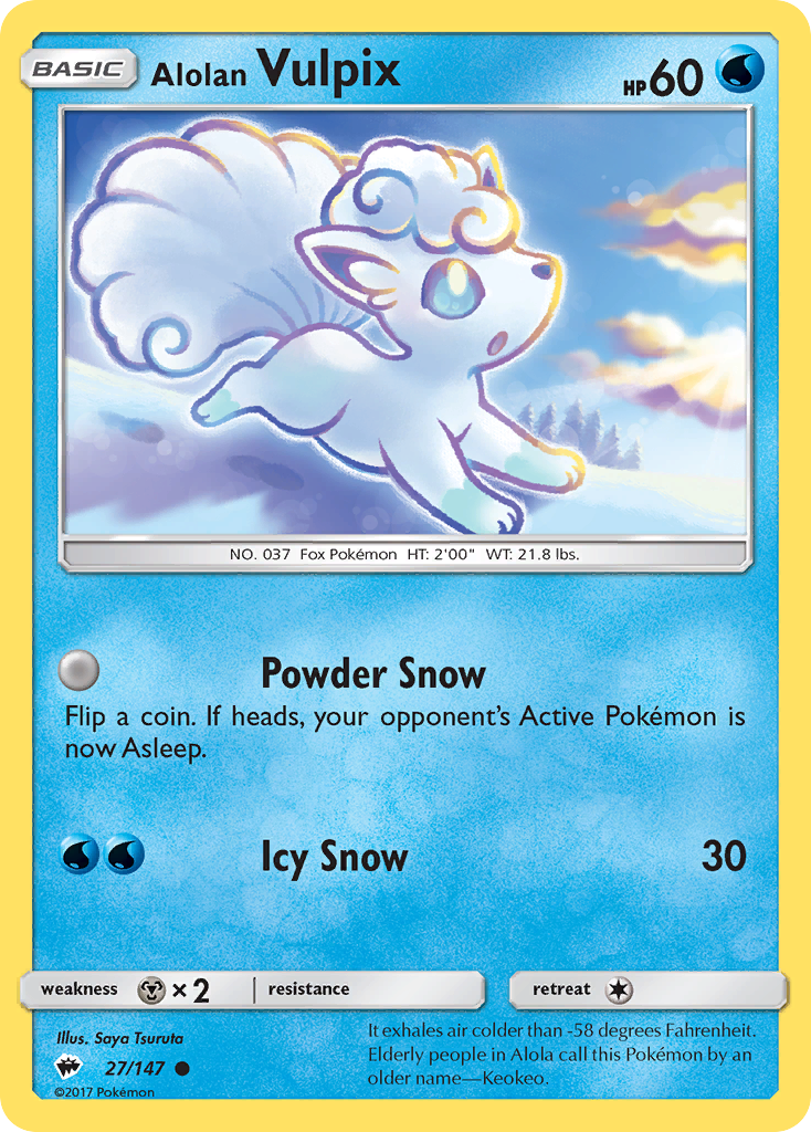 Alolan Vulpix (27/147) [Sun & Moon: Burning Shadows] | Black Swamp Games