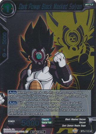 Dark Power Black Masked Saiyan (Event Pack 3 - 2019) (BT5-112_PR) [Promotion Cards] | Black Swamp Games