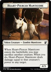 Heart-Piercer Manticore // Dragon Double-Sided Token [Commander 2019 Tokens] | Black Swamp Games