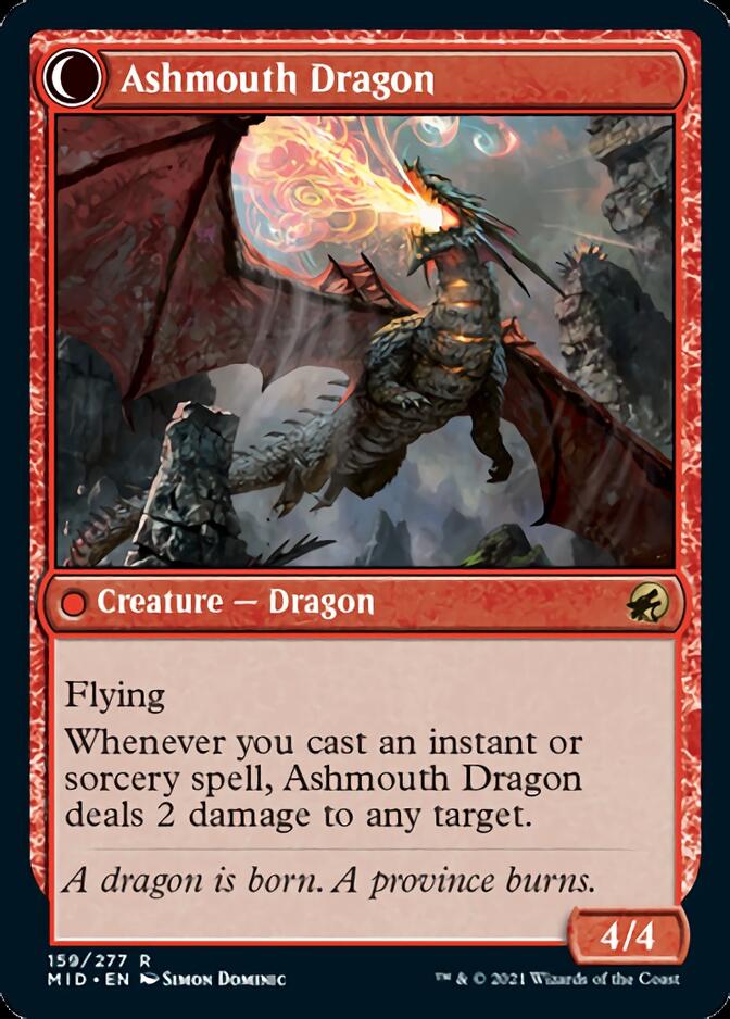 Smoldering Egg // Ashmouth Dragon [Innistrad: Midnight Hunt] | Black Swamp Games