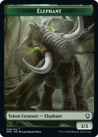 Elephant // Treasure Double-Sided Token [Dominaria United Commander Tokens] | Black Swamp Games