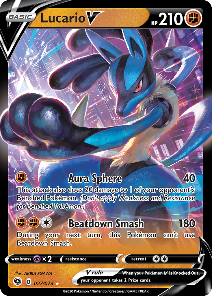 Lucario V (027/073) (Intro Deck) [Sword & Shield: Champion's Path] | Black Swamp Games