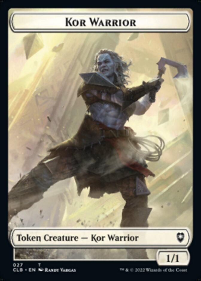 Kor Warrior // Shapeshifter (023) Double-Sided Token [Commander Legends: Battle for Baldur's Gate Tokens] | Black Swamp Games