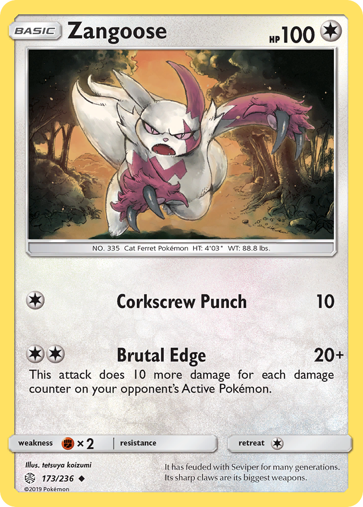 Zangoose (173/236) [Sun & Moon: Cosmic Eclipse] | Black Swamp Games