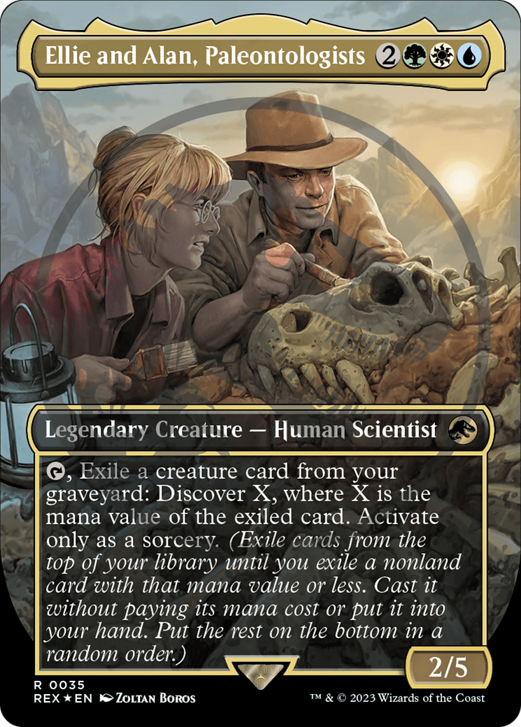 Ellie and Alan, Paleontologists (Emblem) (Borderless) [Jurassic World Collection Tokens] | Black Swamp Games