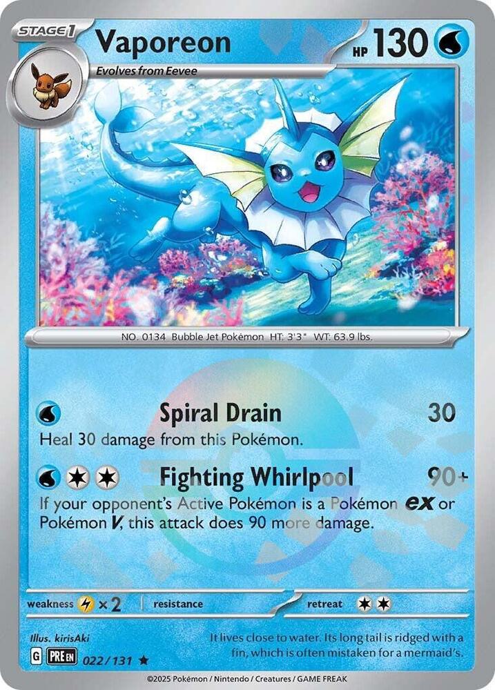 Vaporeon (022/131) (Poke Ball Pattern) [Scarlet & Violet: Prismatic Evolutions] | Black Swamp Games