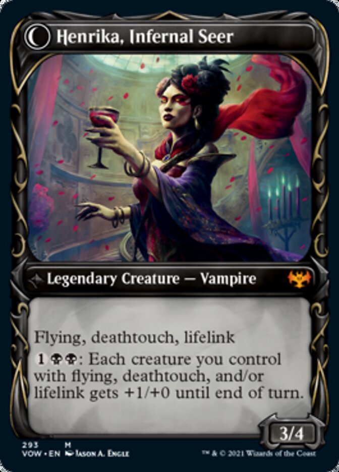Henrika Domnathi // Henrika, Infernal Seer (Showcase Fang Frame) [Innistrad: Crimson Vow] | Black Swamp Games