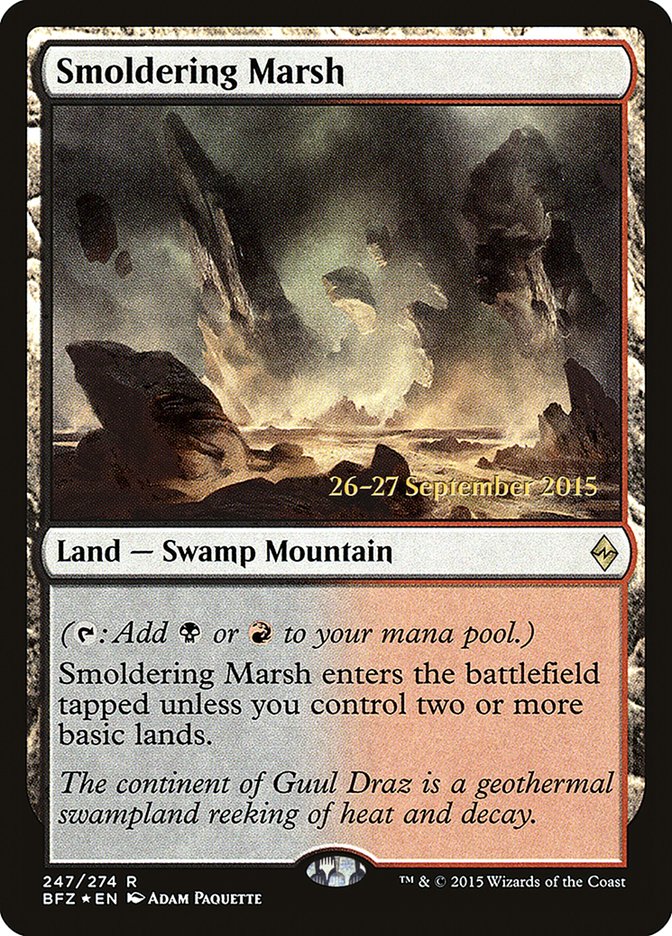 Smoldering Marsh [Battle for Zendikar Prerelease Promos] | Black Swamp Games