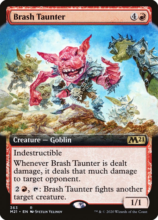 Brash Taunter (Extended Art) [Core Set 2021] | Black Swamp Games