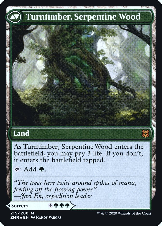 Turntimber Symbiosis // Turntimber, Serpentine Wood [Zendikar Rising Prerelease Promos] | Black Swamp Games