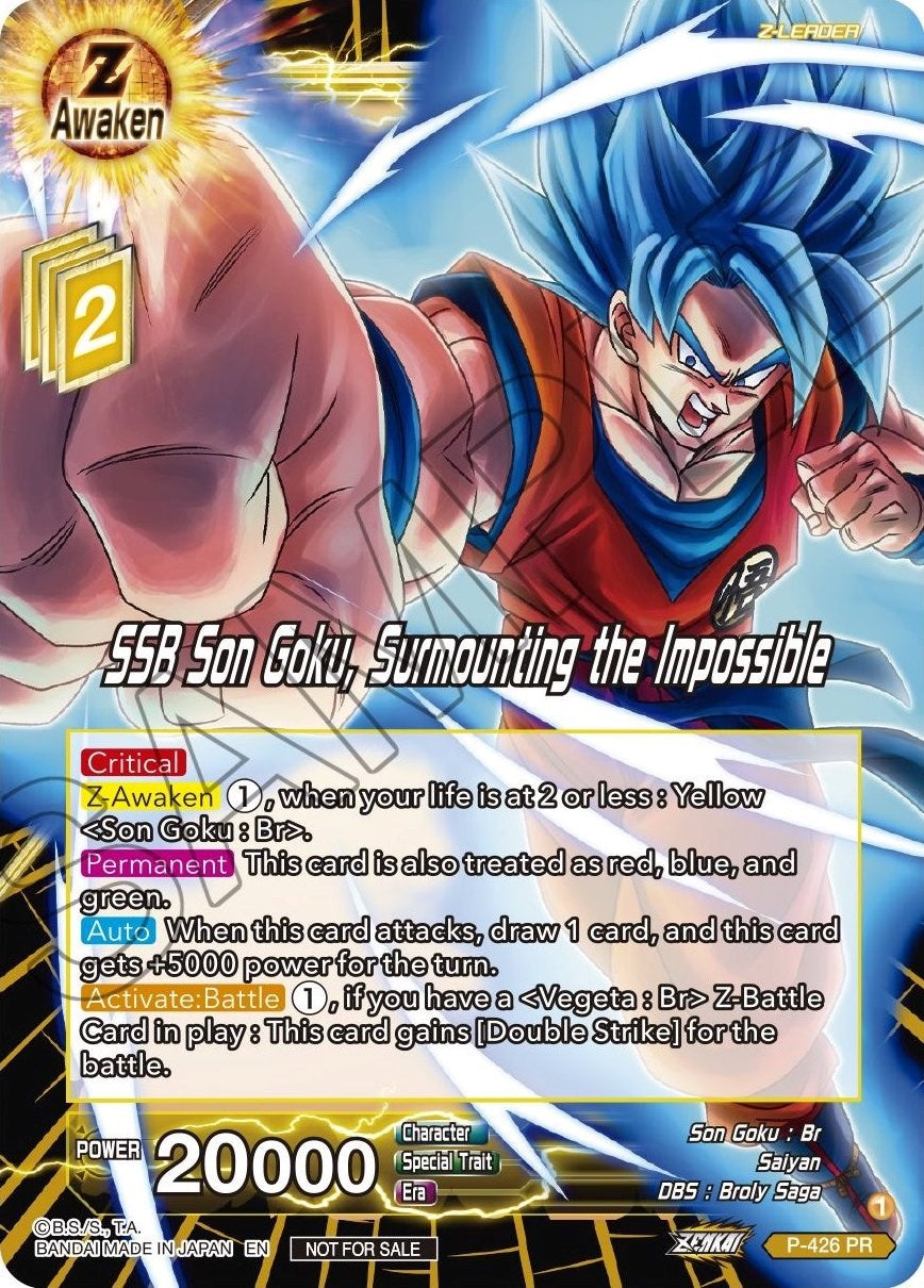 SSB Son Goku, Surmounting the Impossible (P-426) [Promotion Cards] | Black Swamp Games