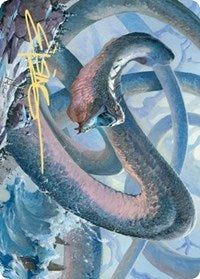 Koma, Cosmos Serpent 1 Art Card (Gold-Stamped Signature) [Kaldheim Art Series] | Black Swamp Games