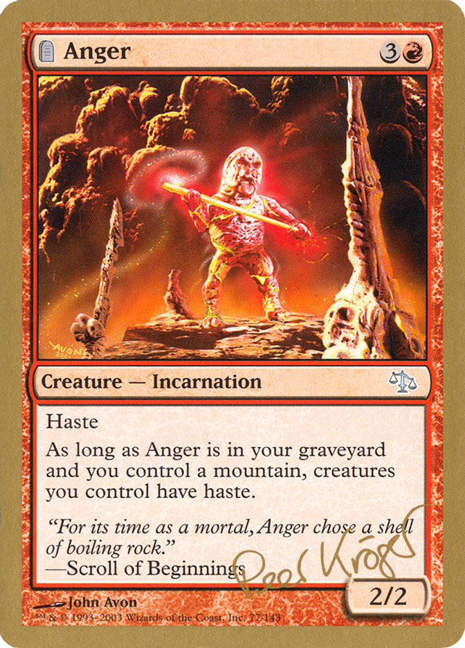 Anger (Peer Kroger) [World Championship Decks 2003] | Black Swamp Games