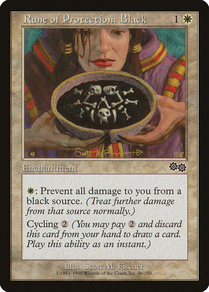 Rune of Protection: Black [Urza's Saga] | Black Swamp Games