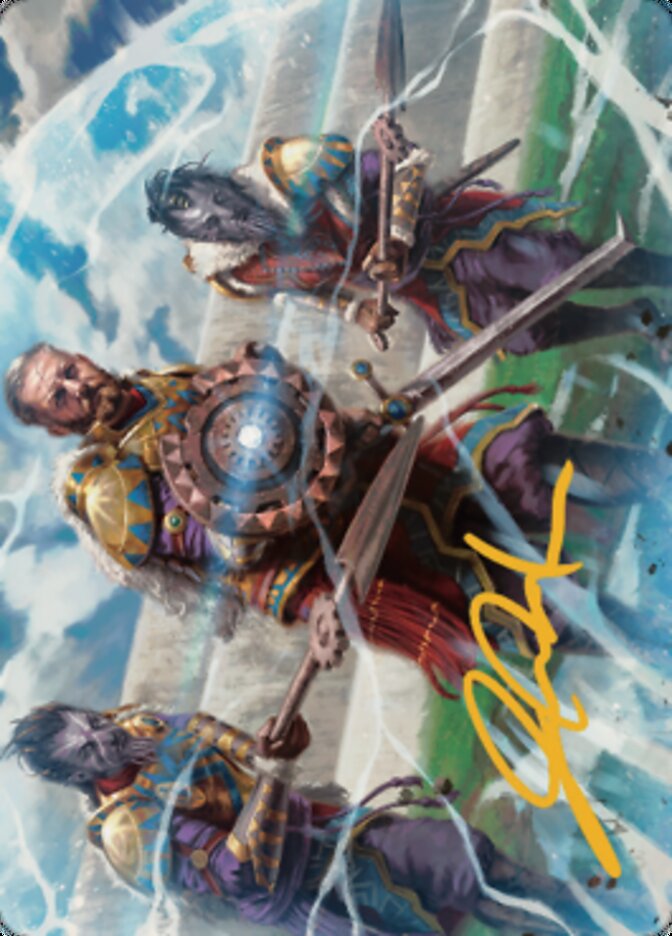 Argivian Phalanx Art Card (Gold-Stamped Signature) [Dominaria United Art Series] | Black Swamp Games
