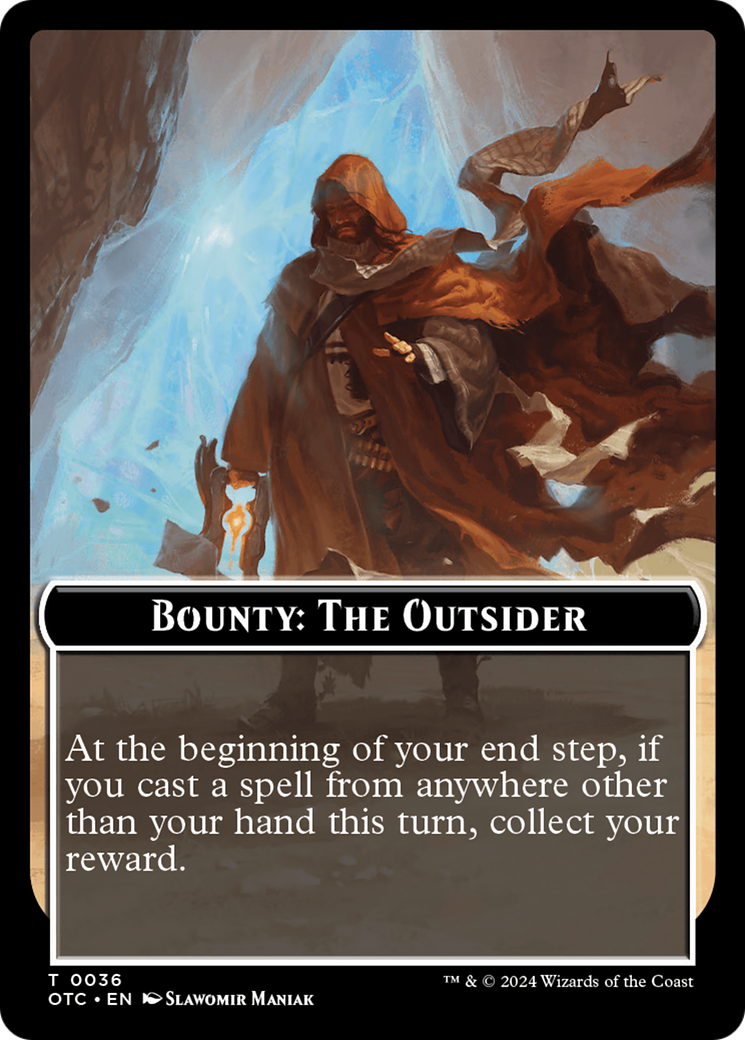 Bounty: The Outsider // Bounty Rules Double-Sided Token [Outlaws of Thunder Junction Commander Tokens] | Black Swamp Games