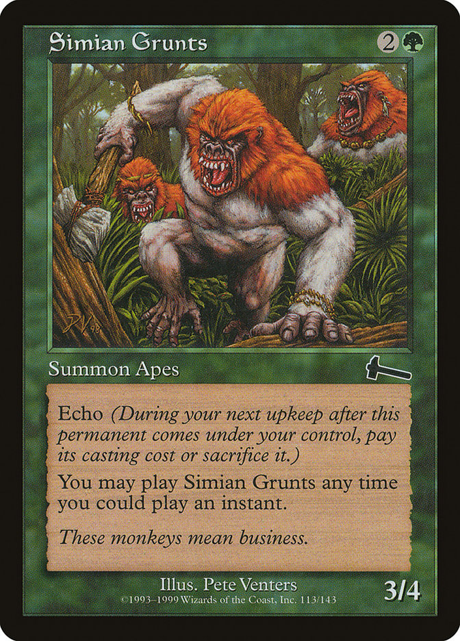 Simian Grunts [Urza's Legacy] | Black Swamp Games