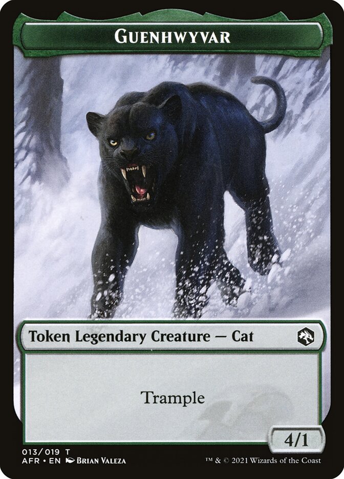 Wolf // Guenhwyvar Double-Sided Token [Dungeons & Dragons: Adventures in the Forgotten Realms Tokens] | Black Swamp Games