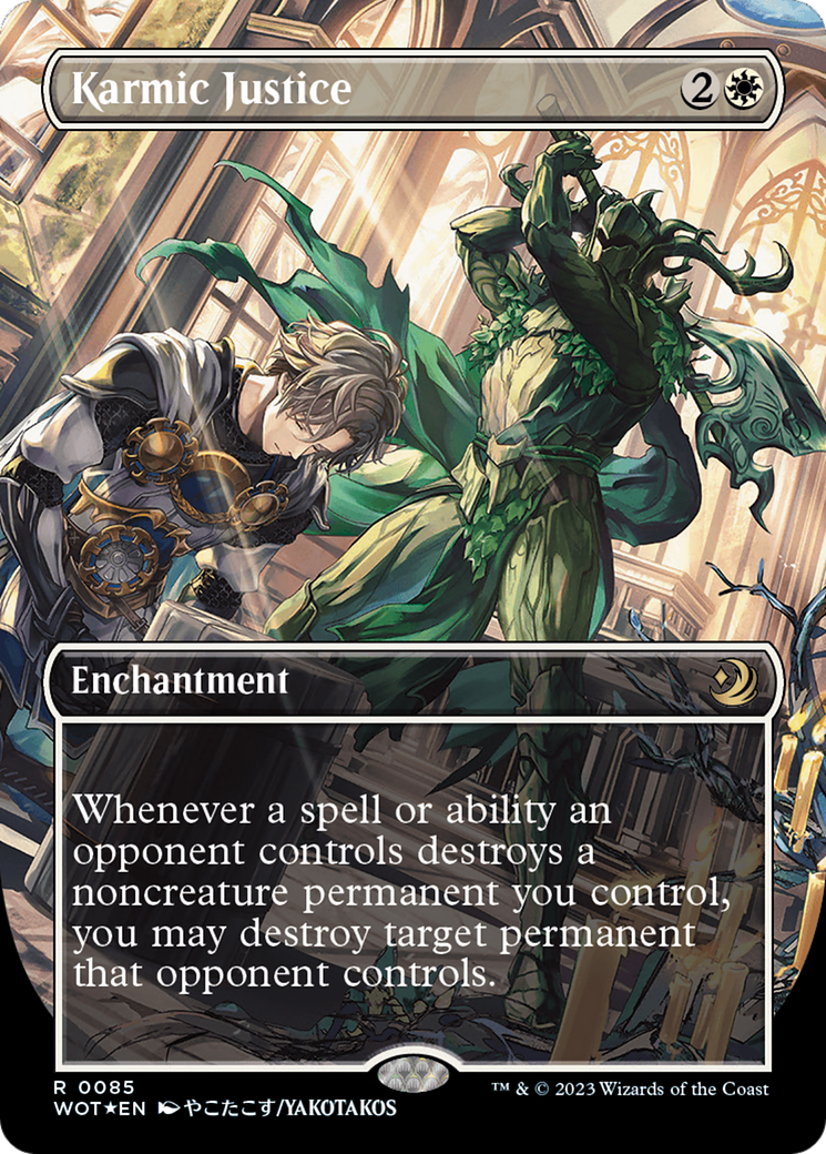 Karmic Justice (Anime Borderless) (Confetti Foil) [Wilds of Eldraine: Enchanting Tales] | Black Swamp Games