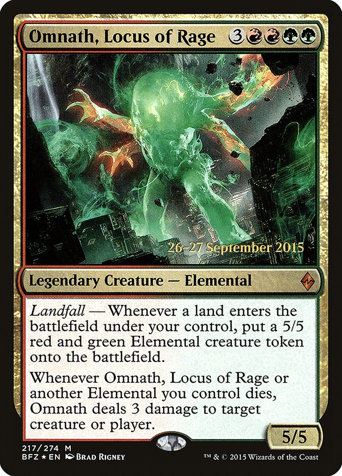 Omnath, Locus of Rage [Battle for Zendikar Prerelease Promos] | Black Swamp Games
