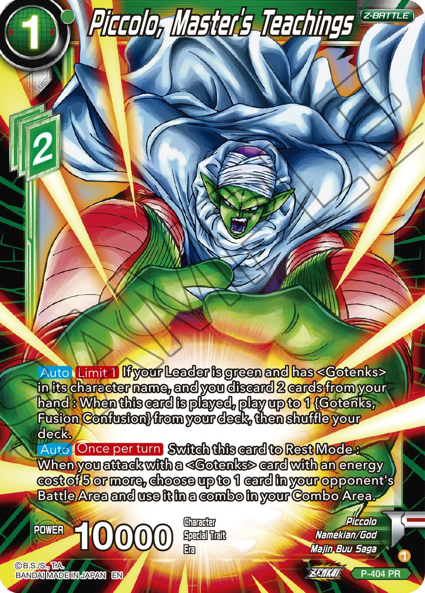 Piccolo, Master's Teachings (P-404) [Promotion Cards] | Black Swamp Games