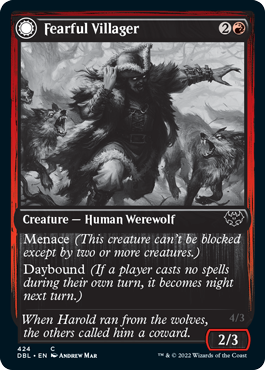 Fearful Villager // Fearsome Werewolf [Innistrad: Double Feature] | Black Swamp Games