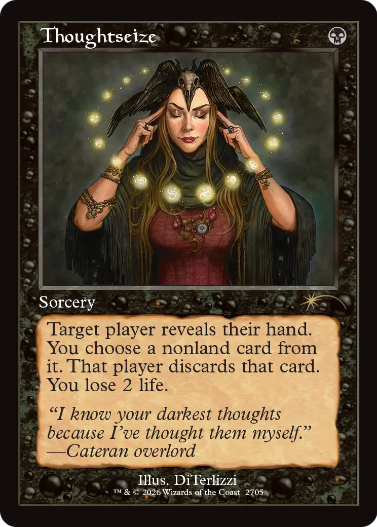 Thoughtseize (2705) (Retro Frame) [Secret Lair Drop Series] | Black Swamp Games