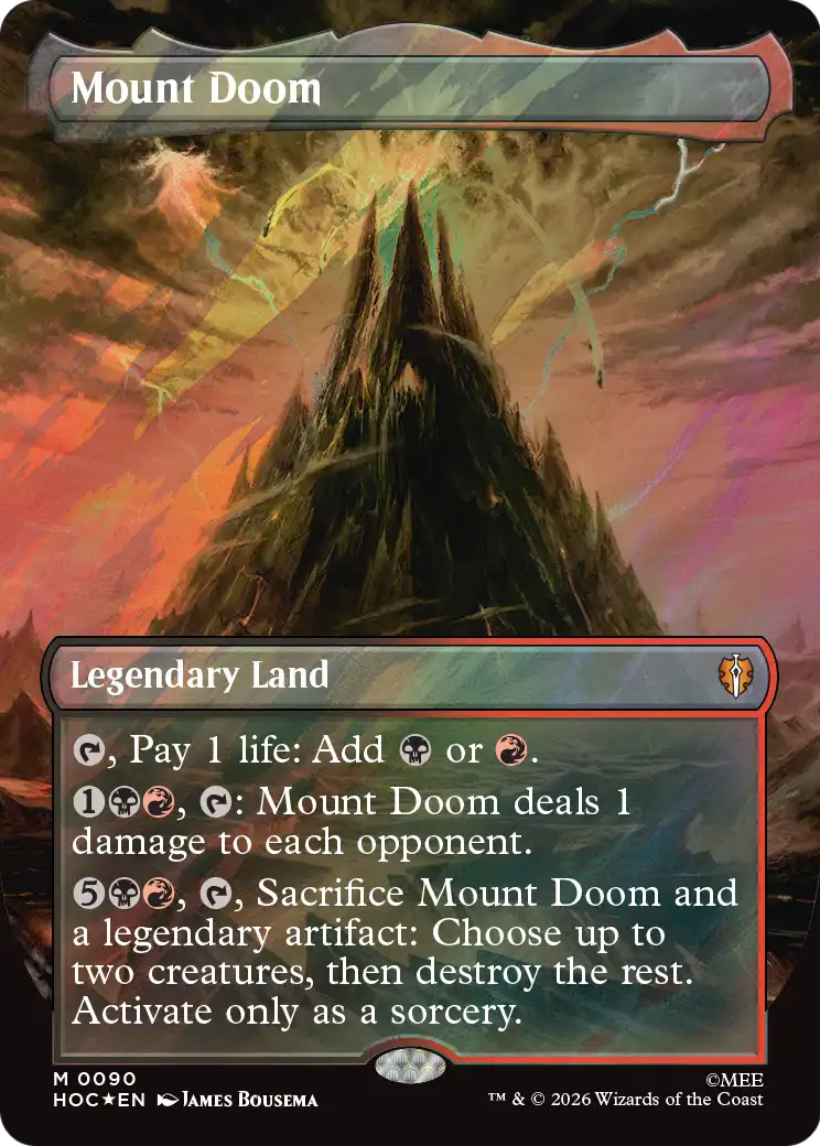 Mount Doom (Borderless) (Surge Foil) [The Hobbit: Eternal-Legal] | Black Swamp Games