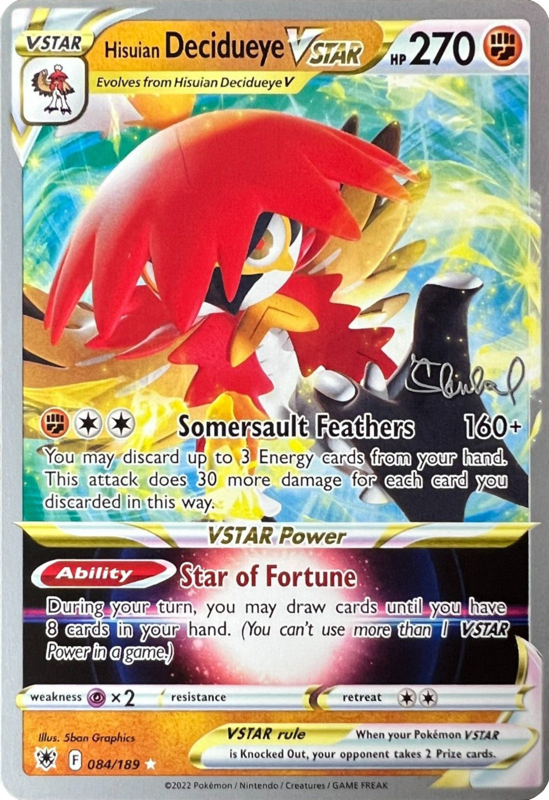 Hisuian Decidueye VSTAR (084/189) (ADP - Ondrej Skubal) [World Championships 2022] | Black Swamp Games