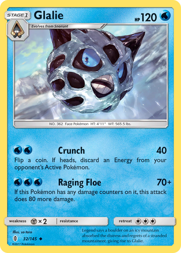 Glalie (32/145) [Sun & Moon: Guardians Rising] | Black Swamp Games