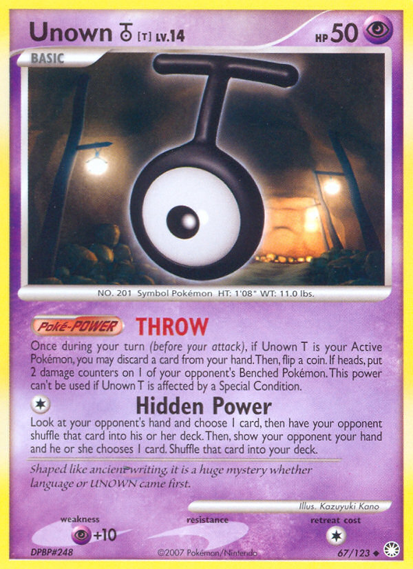 Unown T (67/123) [Diamond & Pearl: Mysterious Treasures] | Black Swamp Games