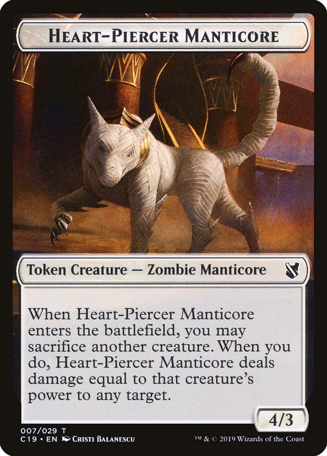Heart-Piercer Manticore Token [Commander 2019 Tokens] | Black Swamp Games