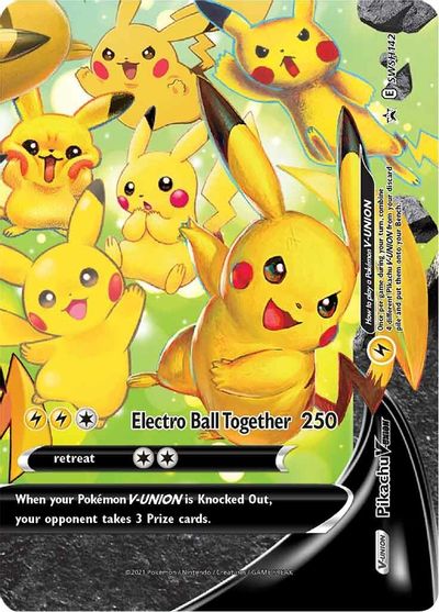 Pikachu V-UNION (SWSH142) (Celebrations) [Sword & Shield: Black Star Promos] | Black Swamp Games