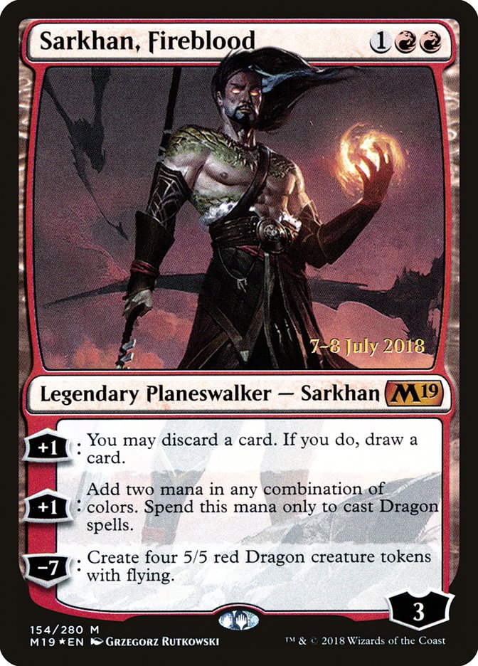 Sarkhan, Fireblood [Core Set 2019 Prerelease Promos] | Black Swamp Games