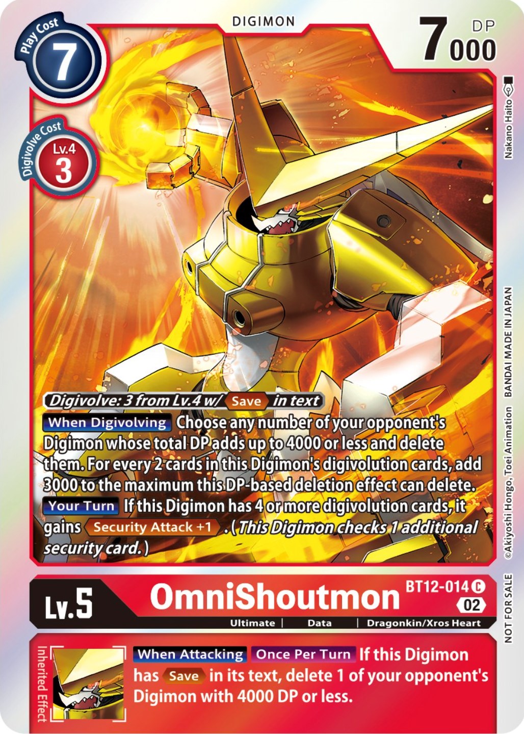 OmniShoutmon [BT12-014] (Box Topper) [Across Time] | Black Swamp Games