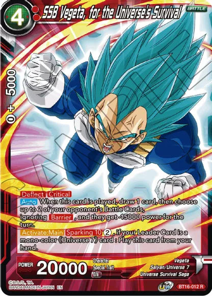 SSB Vegeta, for the Universe's Survival (BT16-012) [Realm of the Gods] | Black Swamp Games