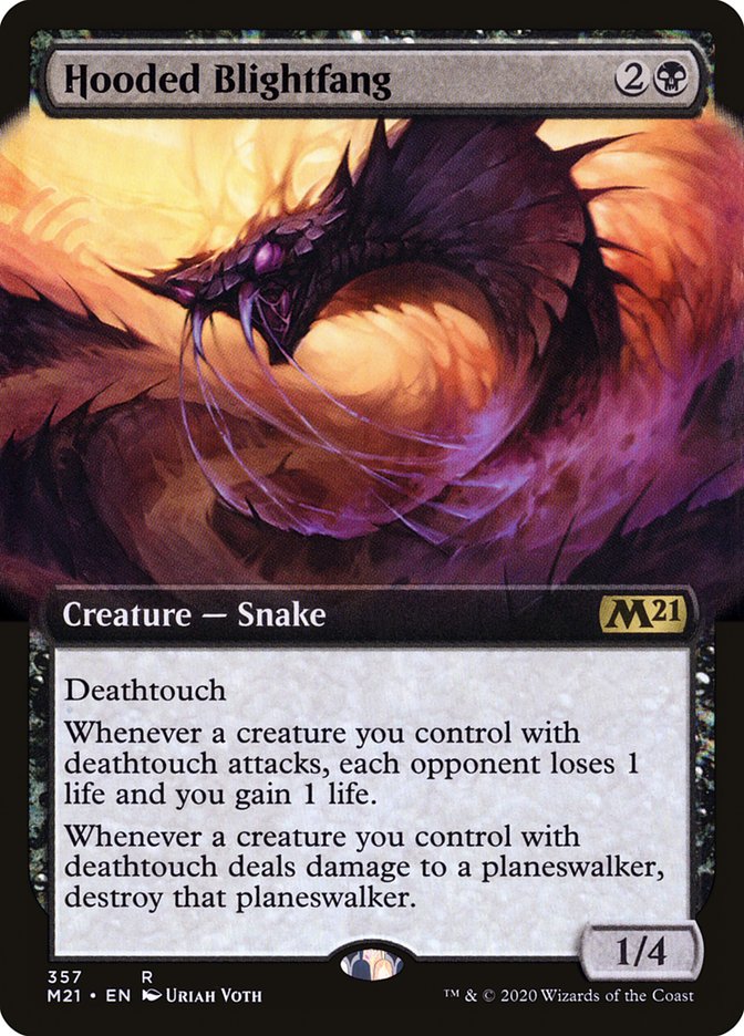 Hooded Blightfang (Extended Art) [Core Set 2021] | Black Swamp Games