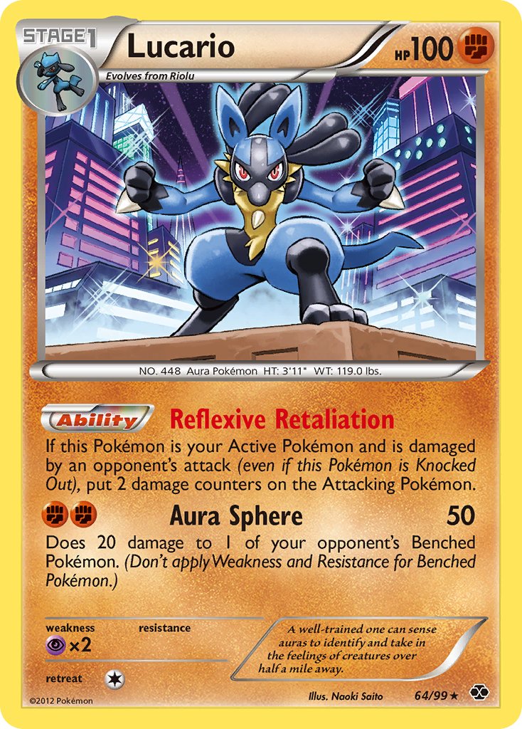 Lucario (64/99) (Cosmos Holo) (Blister Exclusive) [Black & White: Next Destinies] | Black Swamp Games