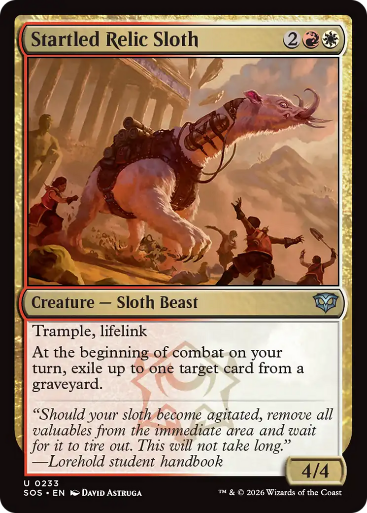 Startled Relic Sloth [Secrets of Strixhaven] | Black Swamp Games