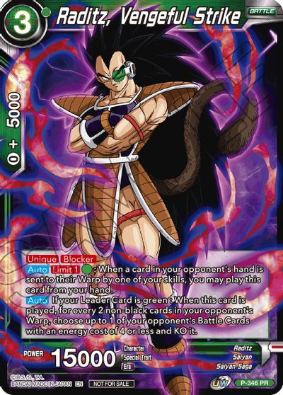 Raditz, Vengeful Strike (P-346) [Tournament Promotion Cards] | Black Swamp Games