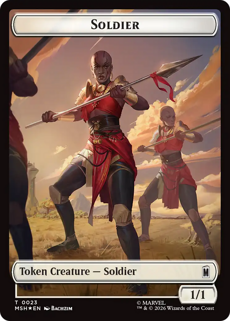 Copy // Soldier Double-Sided Token (Surge Foil) [Marvel Super Heroes Commander Tokens] | Black Swamp Games
