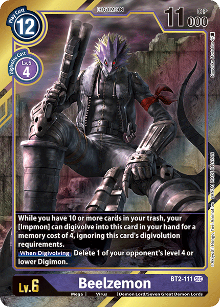 Beelzemon [BT2-111] (Alternate Art) [Release Special Booster Ver.1.0] | Black Swamp Games