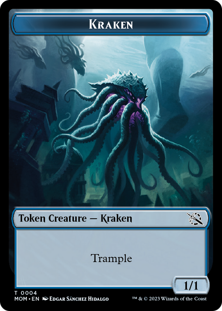 Warrior // Kraken Double-Sided Token [March of the Machine Tokens] | Black Swamp Games