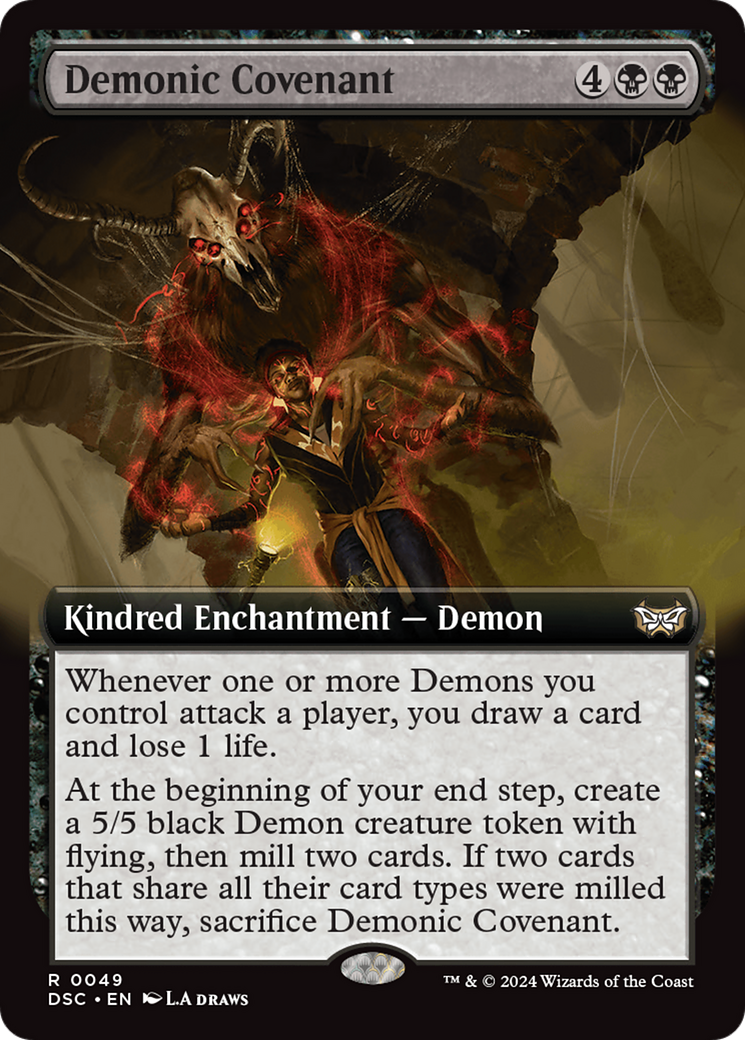 Demonic Covenant (Extended Art) [Duskmourn: House of Horror Commander] | Black Swamp Games