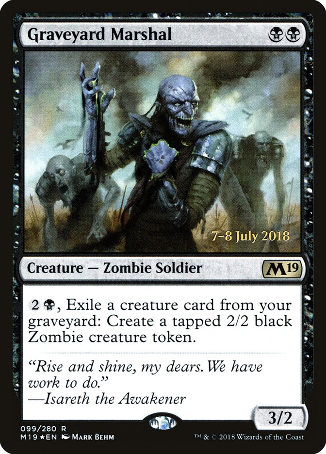 Graveyard Marshal [Core Set 2019 Prerelease Promos] | Black Swamp Games